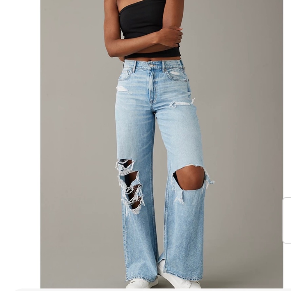 American eagle dreamy drape wide leg jeans 4